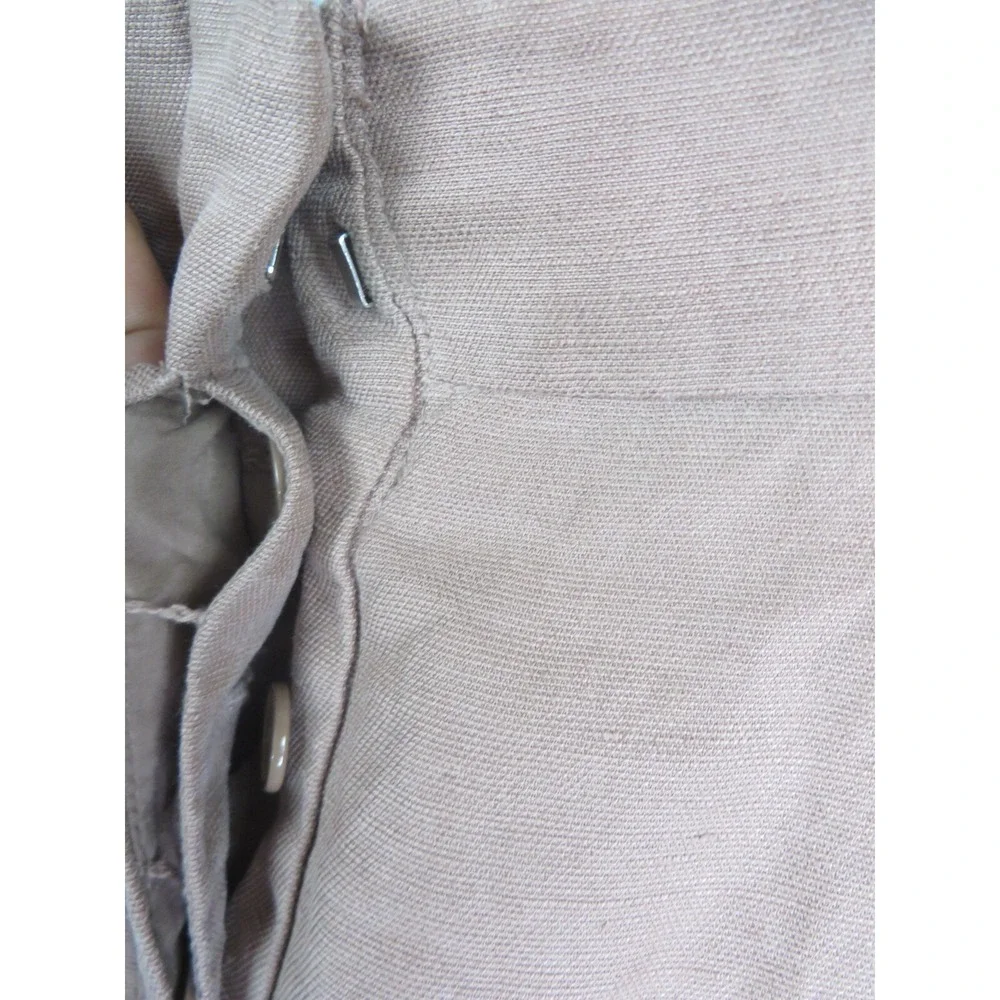 Aritzia‎ Wilfred Womens Pants 00 XS Brown Linen Blend Capri Drawstring Casual